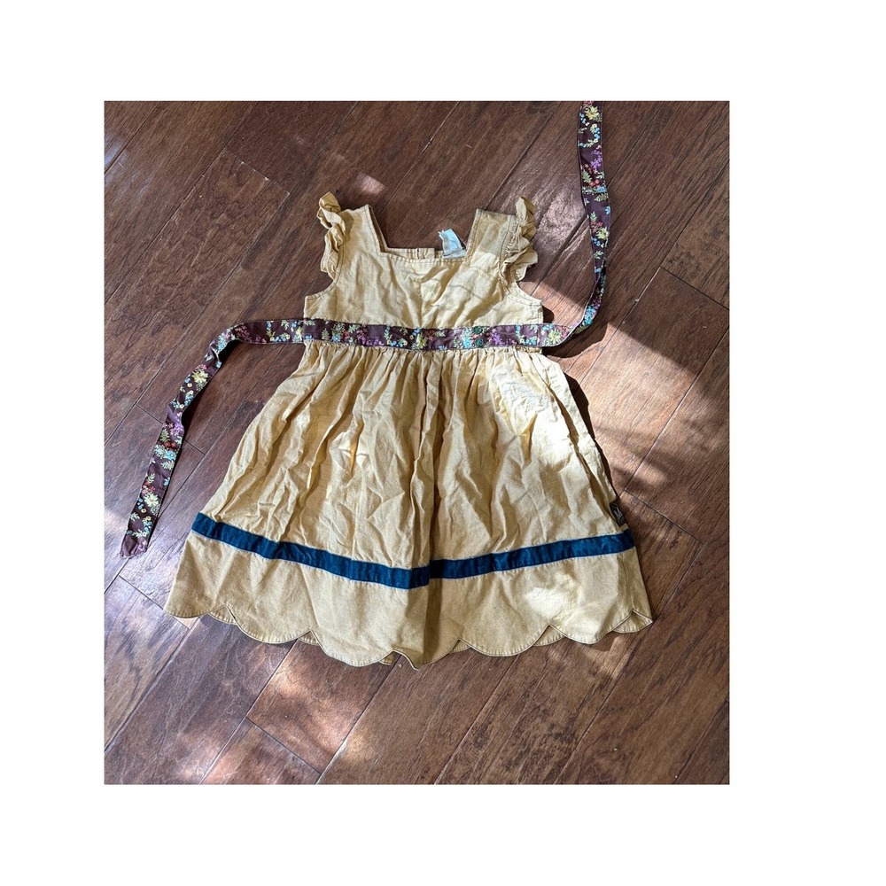 Matilda Jane size 8 Secret Fields Love Me Mustard Yellow Scallop dress Size 8